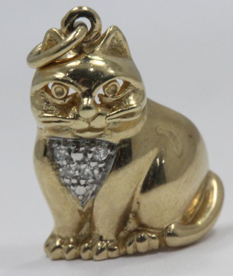 Cat Charm in 9ct Gold with ... image