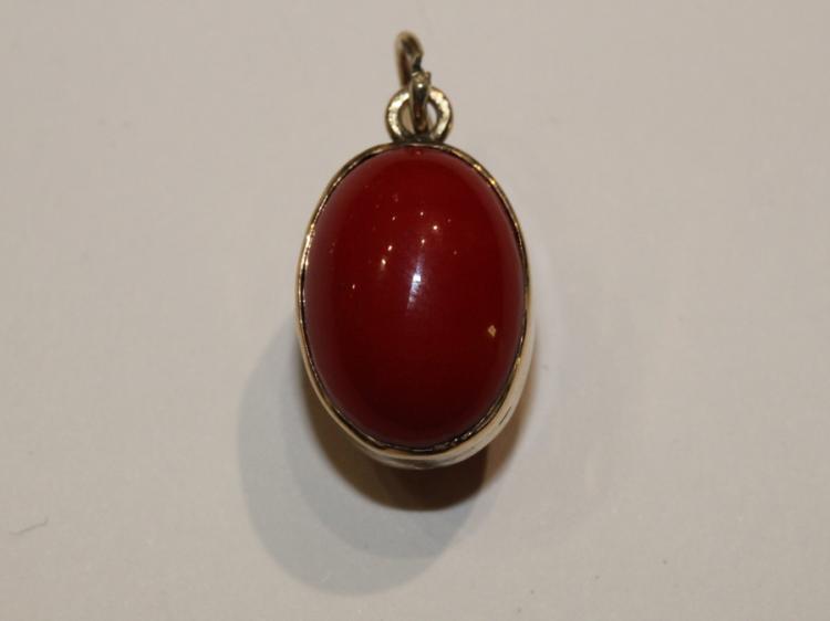 Red Coral Bauble set in 12c... image