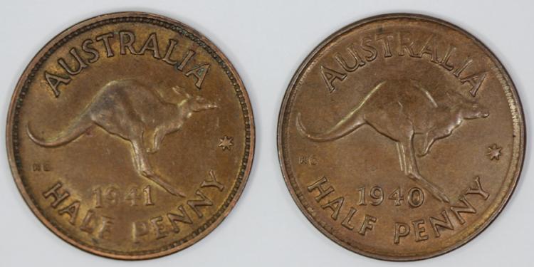 Australia 1940 & 1941 Halfp... image