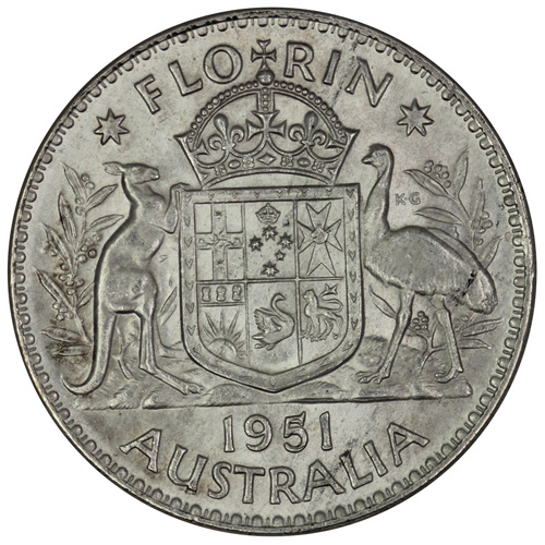 Australia 1951 Florin, Choi... image