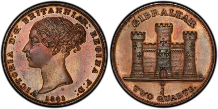 Gibraltar 1861 2 Quarts, PC... image