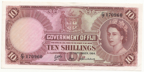 Fiji 1964 Ten Shillings abo... image