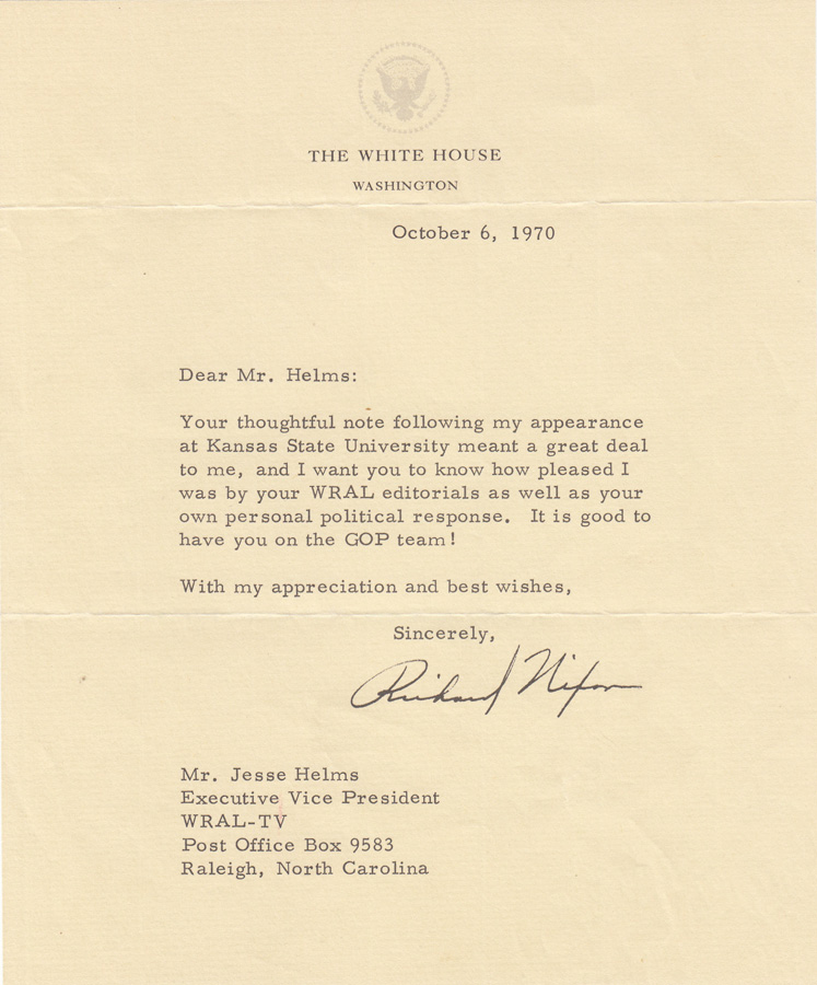 Richard Nixon signed letter... image