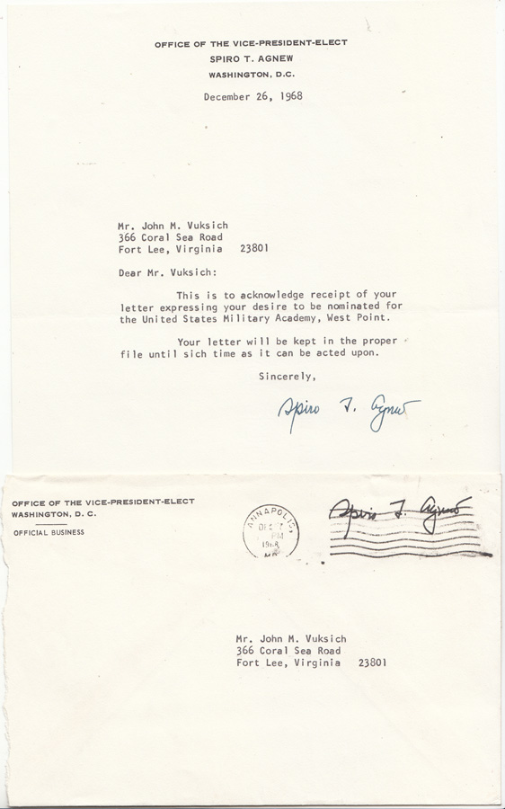 Spiro Agnew signed note on ... image