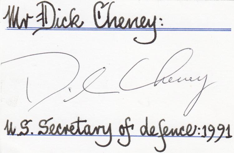 Richard 'Dick' Cheney signa... image