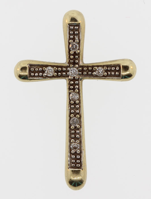 Diamond set Cross in 9ct Gold image