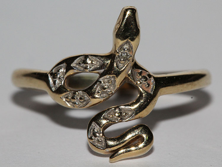 Snake Ring in 9ct Gold with... image