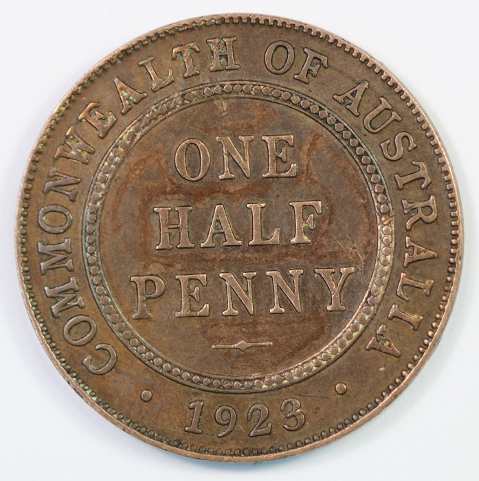 Australa 1923 Halfpenny, Ve... image