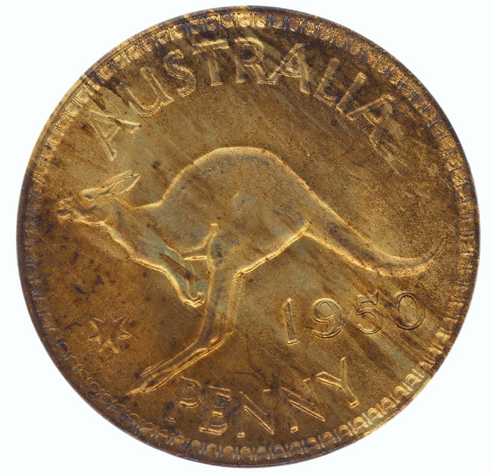 Australia 1950 Penny, near ... image