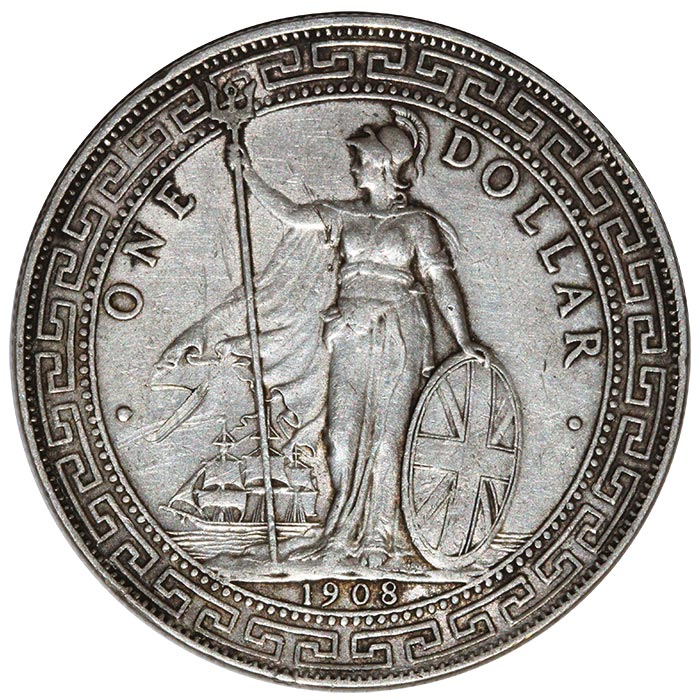 Britain 1908 B Trade Dollar... image