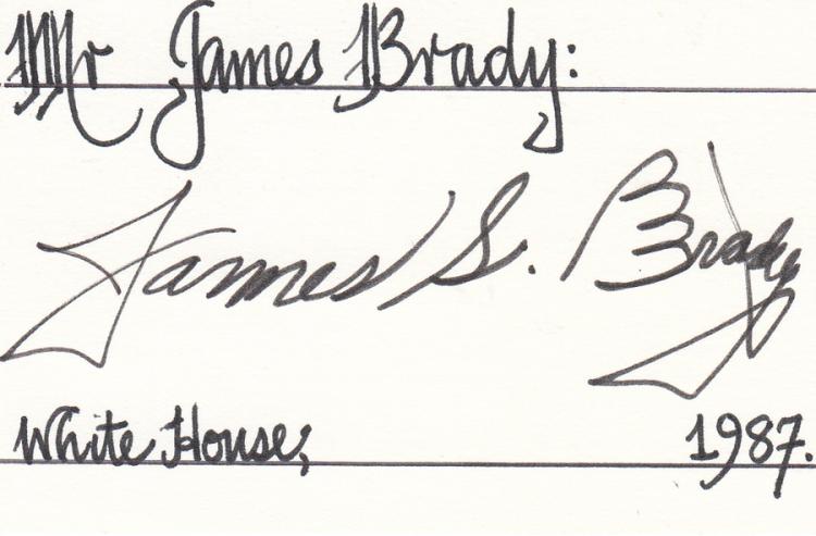 James Brady signature on ca... image