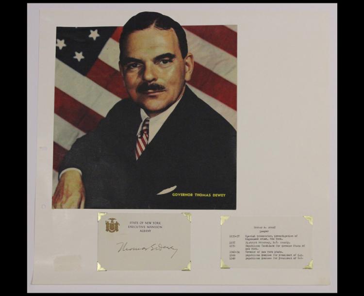 Thomas E Dewey signature on... image