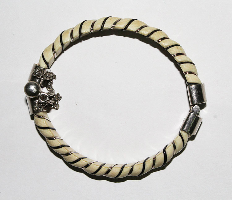 Vintage Ivory & Silver Bangle image