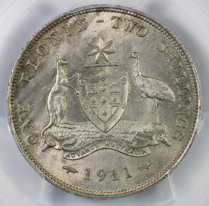 Australia 1911 Florin, PCGS... image