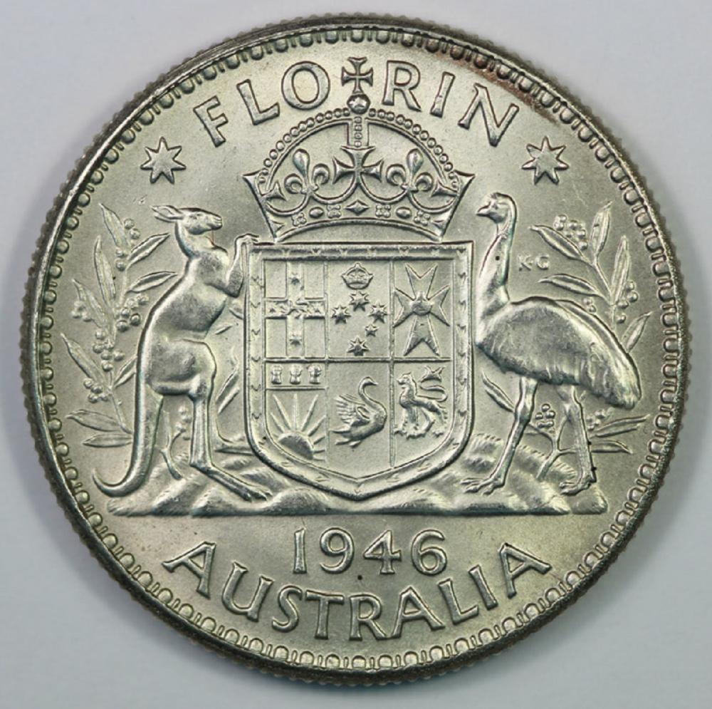 Australia. 1946 Florin, nea... image