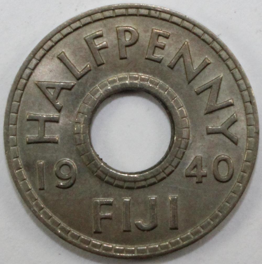 Fiji. 1940 Halfpenny, Uncir... image