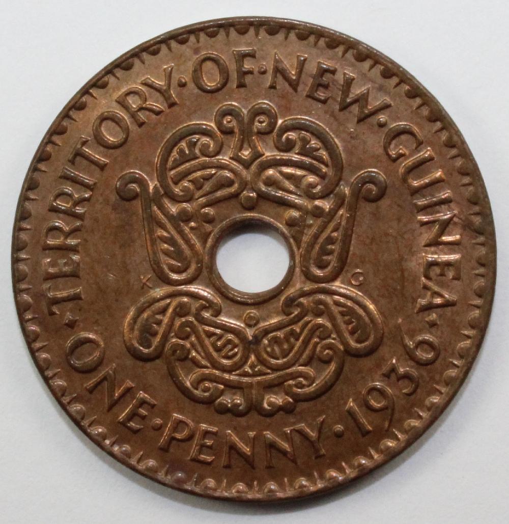 New Guinea. 1936 Penny, vir... image