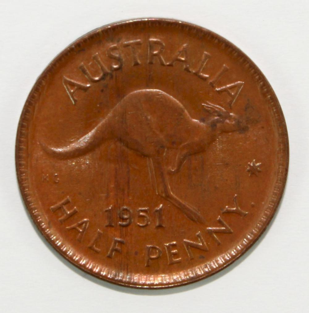 Australia 1951 Y. (P) Halfp... image