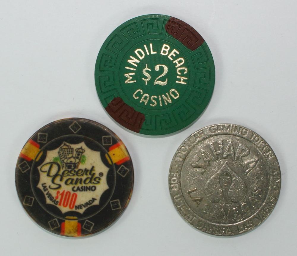 Trio of Casino Tokens (Dese... image