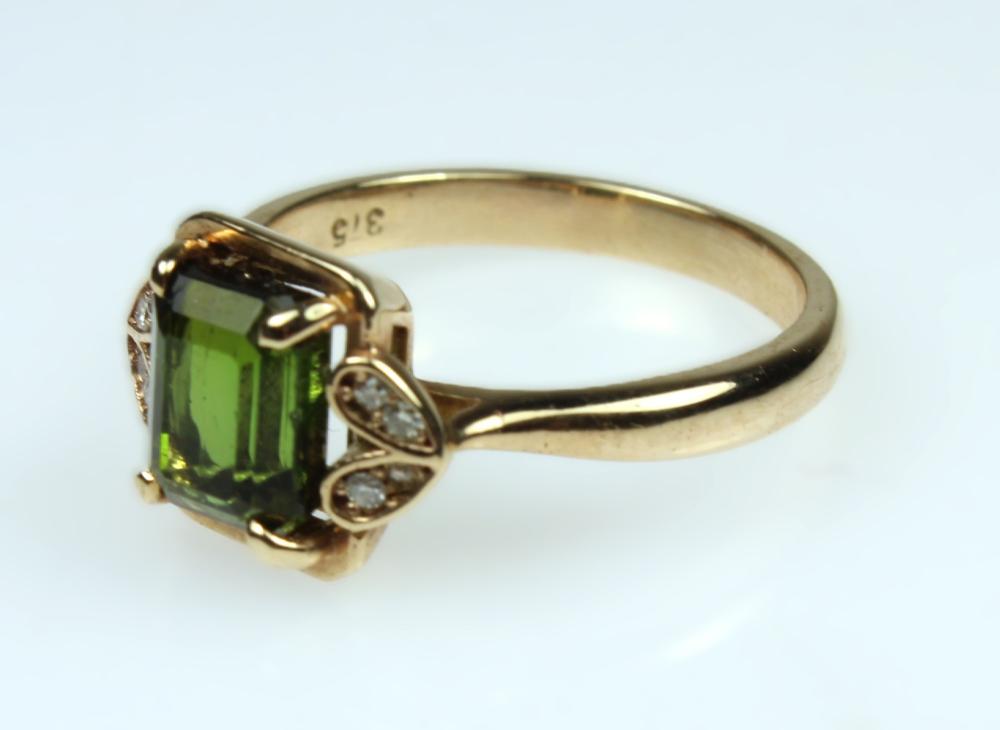 Green Tourmaline & Diamond ... image