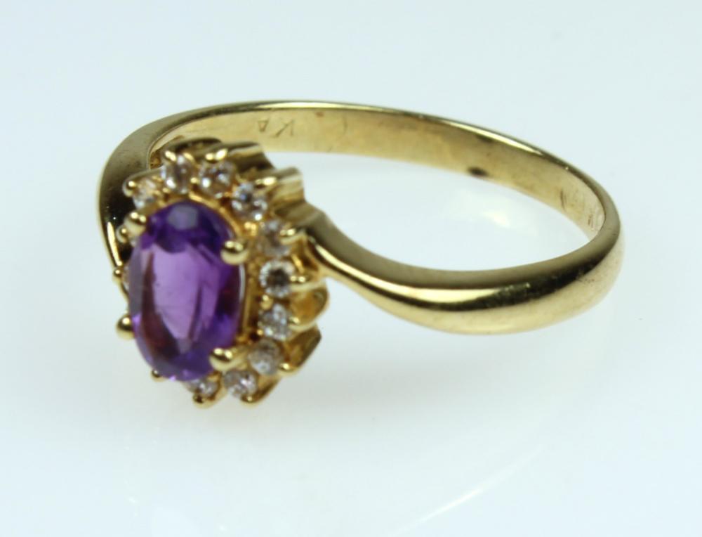 Amethyst & Diamond Ring in ... image