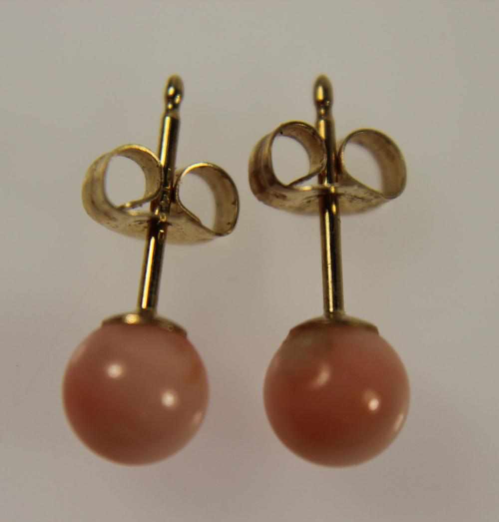 Pink Coral Stud Earrings in... image