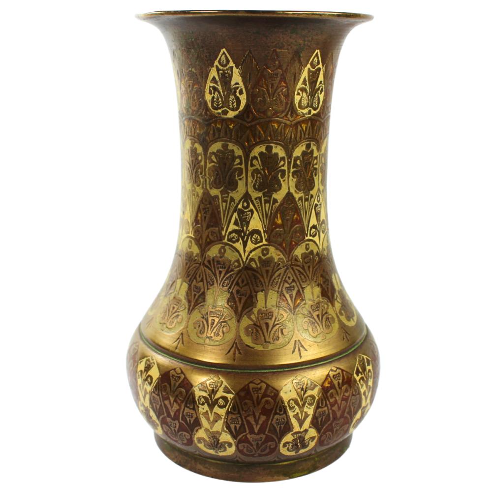 Champleve Enamelled Metal Vase image