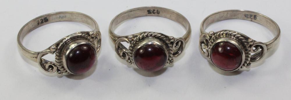 Garnet Rings in Sterling Si... image