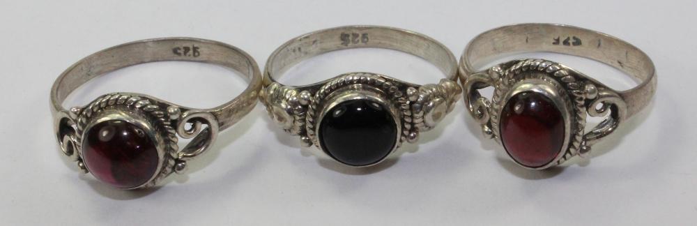 Garnet Rings in Sterling Si... image