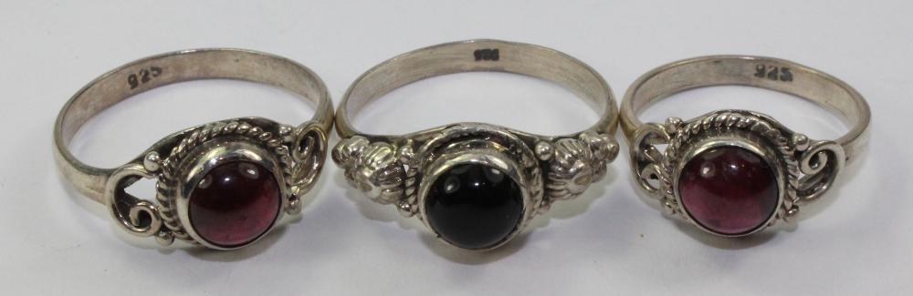 Garnet Rings in Sterling Si... image