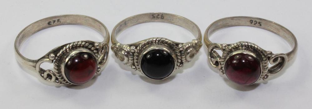 Garnet Rings in Sterling Si... image