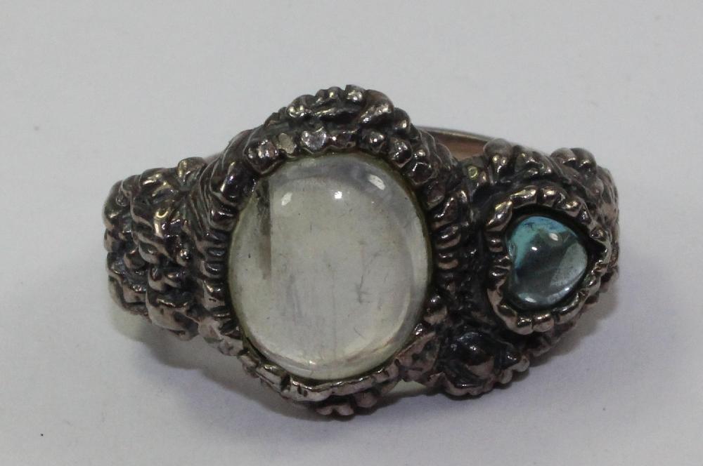 Moonstone & Topaz Ring in S... image