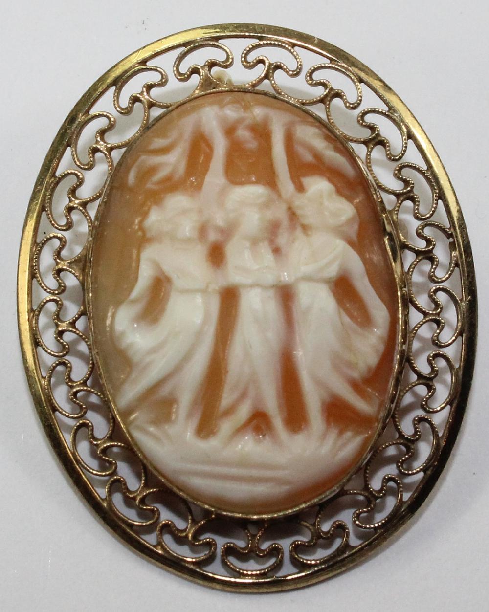 Antique Shell Cameo Brooch ... image