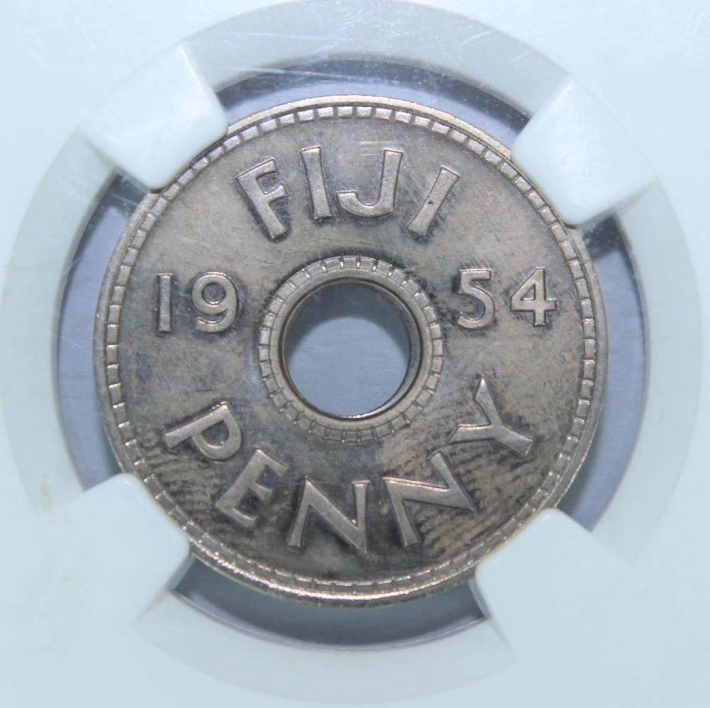 Fiji 1954 Cu-Ni Proof Penny... image