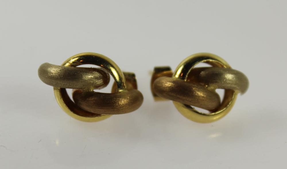 Tri-toned Gold Post Earring... image