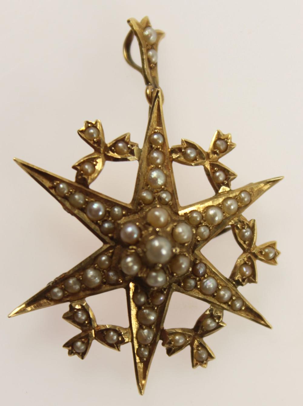 Edwardian Seed Pearl Star P... image