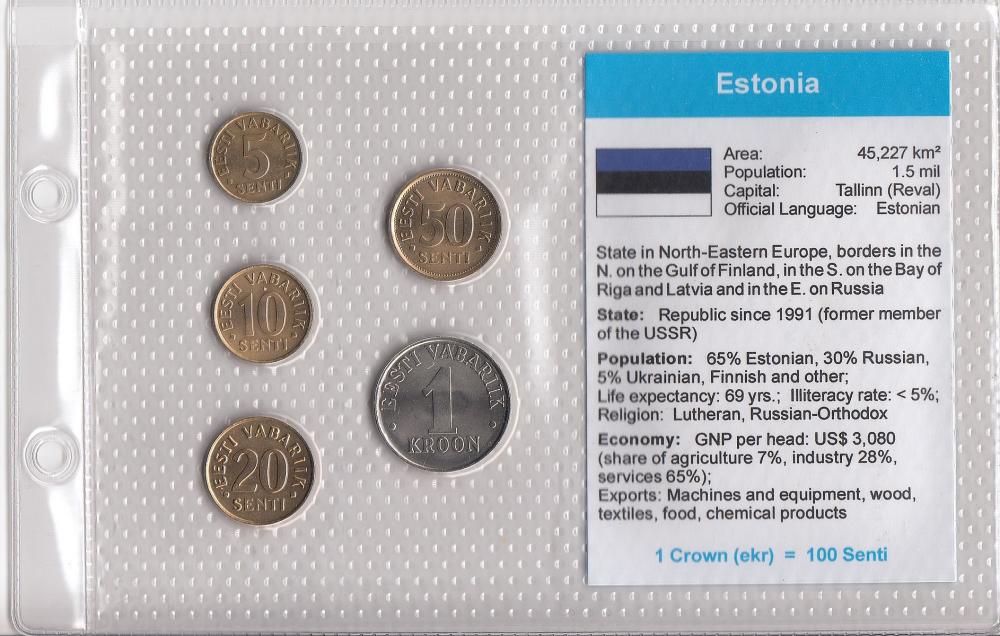 Estonia Coin Type Set, Unci... image