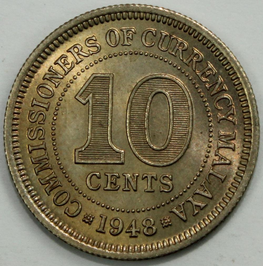 Malaya 1948 10 Cents, Choic... image