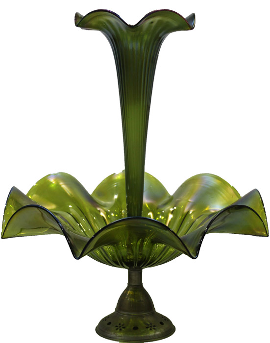 Antique Green Glass Epergne... image