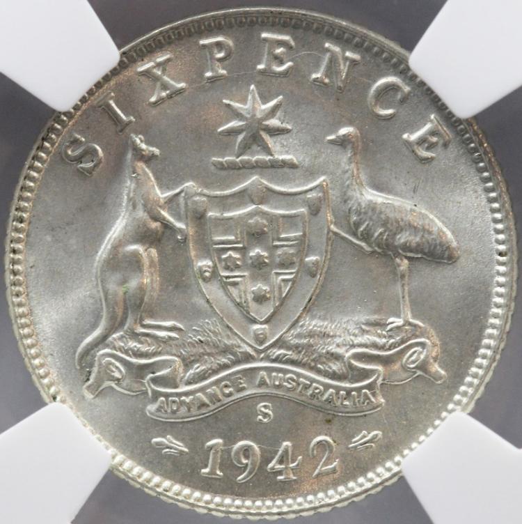 Australia. 1942 S Sixpence,... image