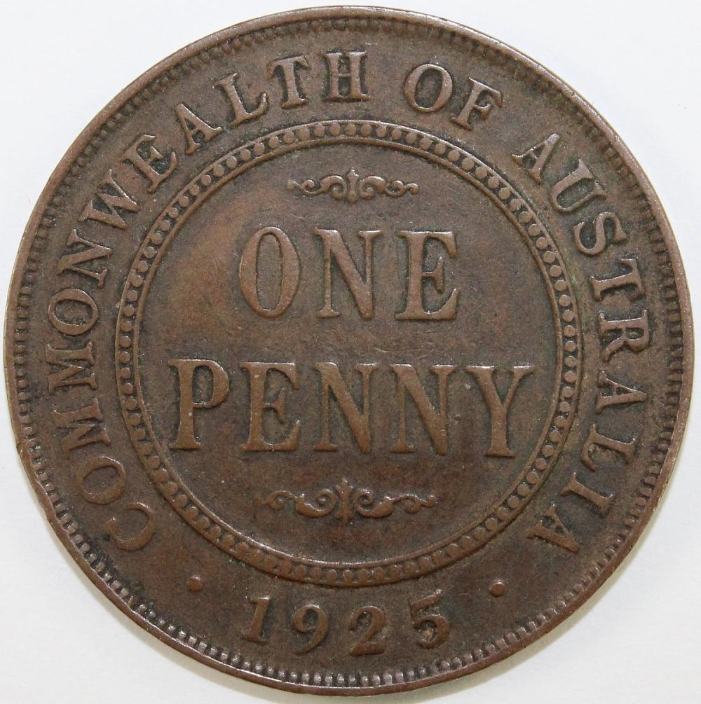 Australia. 1925 Penny, Fine image