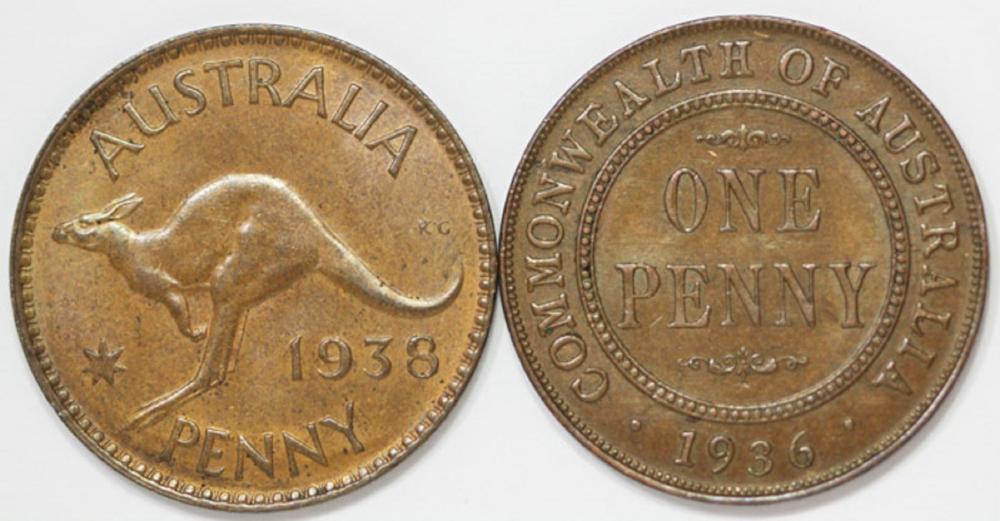 Australia. 1936 Penny & 193... image