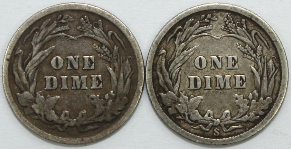 U.S.A. 1900 S & 1901 Dimes,... image