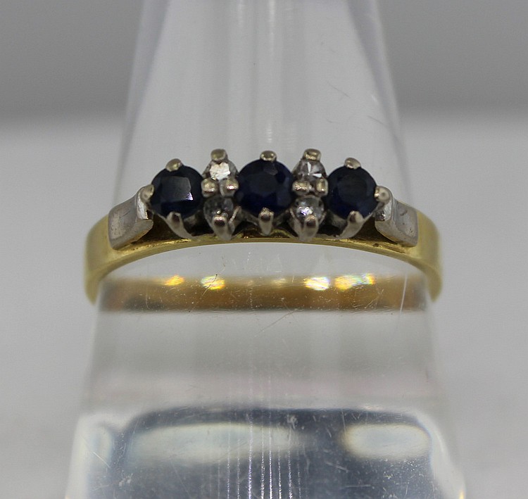 Modern Diamond & Sapphire Ring image