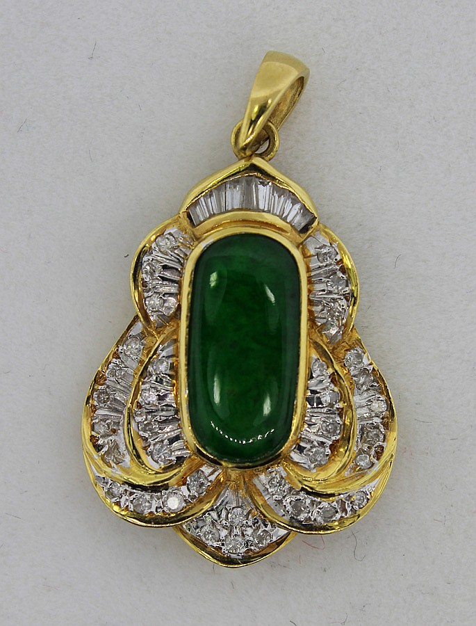 Diamond & Jade Pendant image