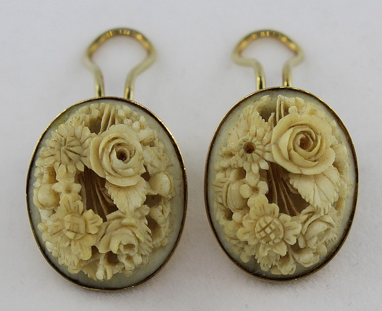 Carved Ivory Clip-on Earrings image