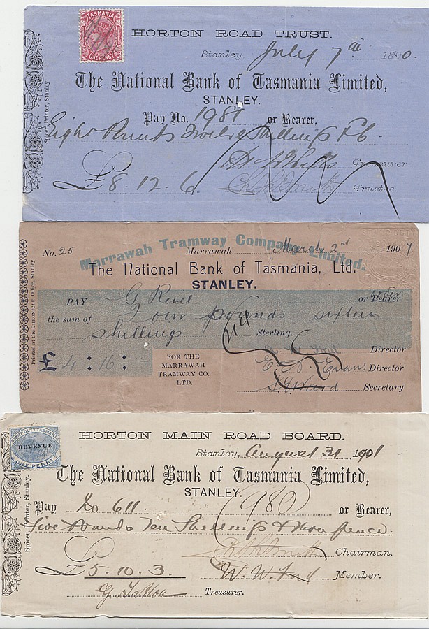 Early Cheques from Tasmania... image