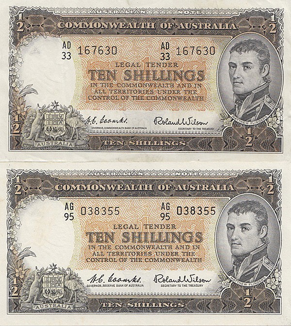 Australia 10/- (1954) & 10/... image