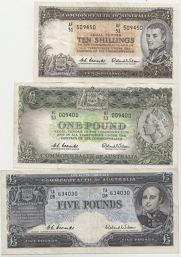 Australia 10/-, £1 & £5 Ban... image