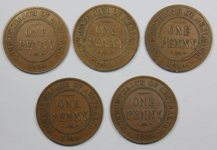 Australia 1914 Pennies, All... image